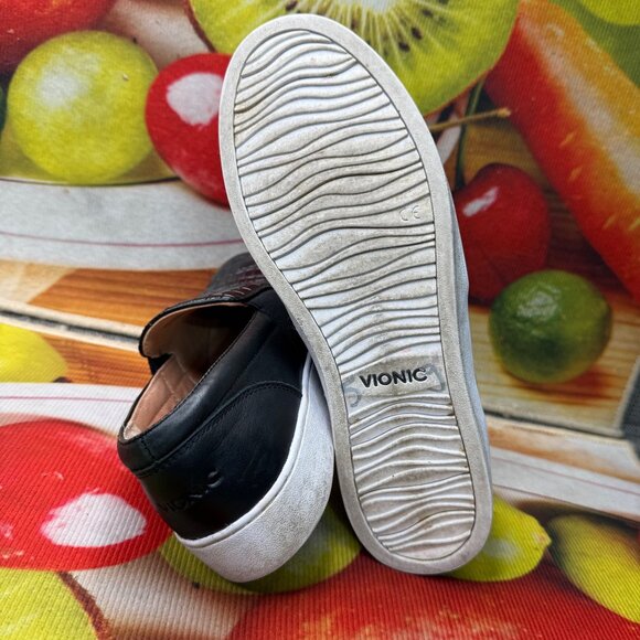 Black Crocodile Embossed Slip-On Casual Sneakers By Vionic - Picture 6 of 7